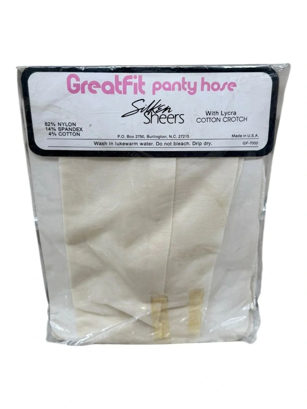 Vintage GreatFit Pantyhose Silken Sheers Med/Tall Ivory